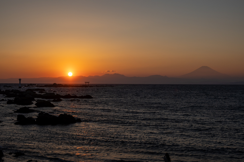 森戸海岸の夕陽