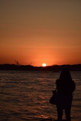 夕陽のシルエット