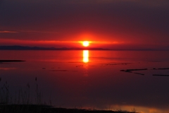 サロマ湖の夕日