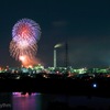 工場と花火