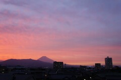 富士山と夕焼け　
