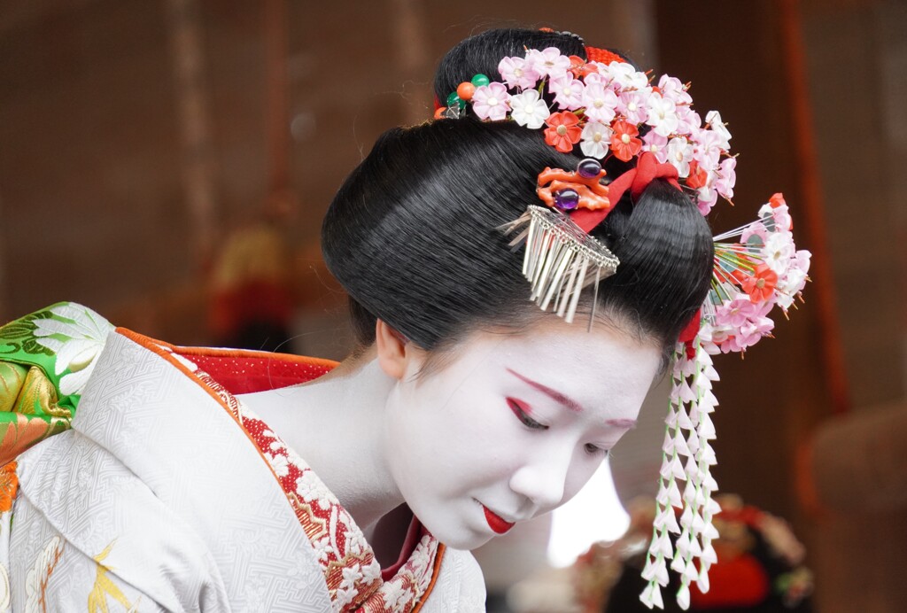 白と紅のみのお化粧