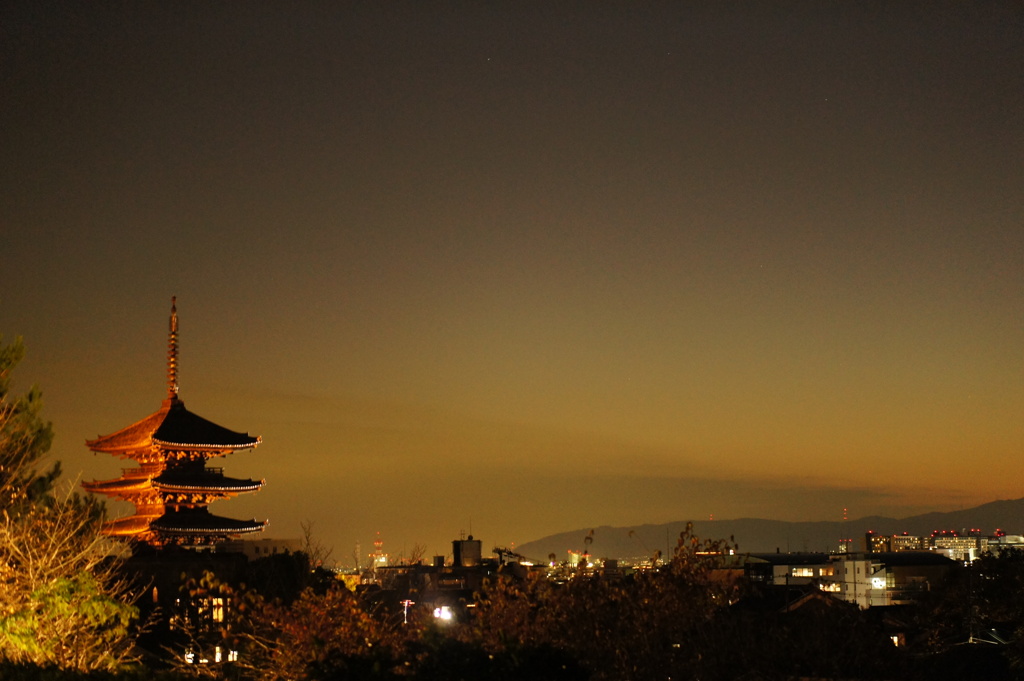 夕暮れの京