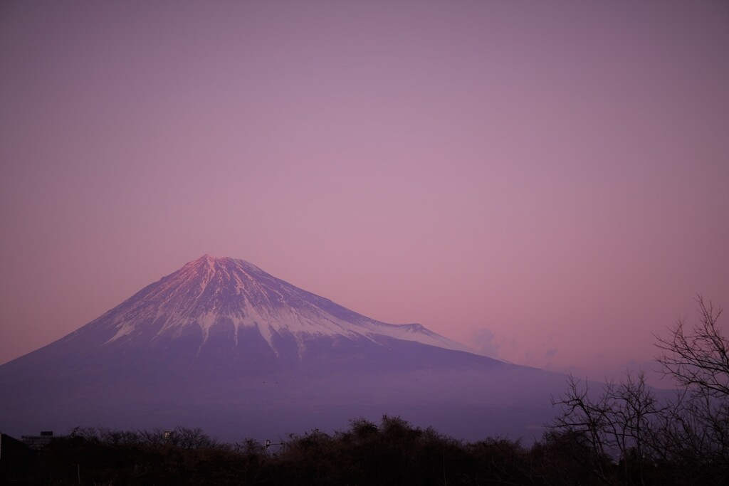 夕暮れの富士
