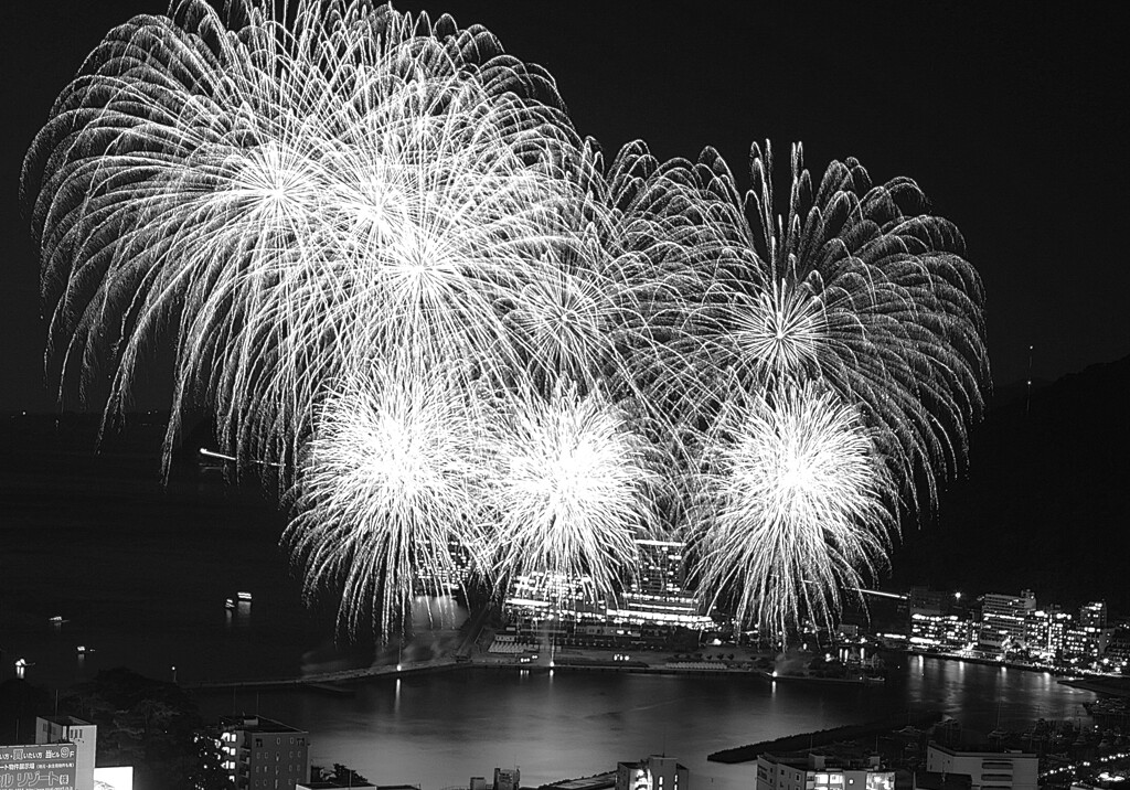 monochrome fireworks