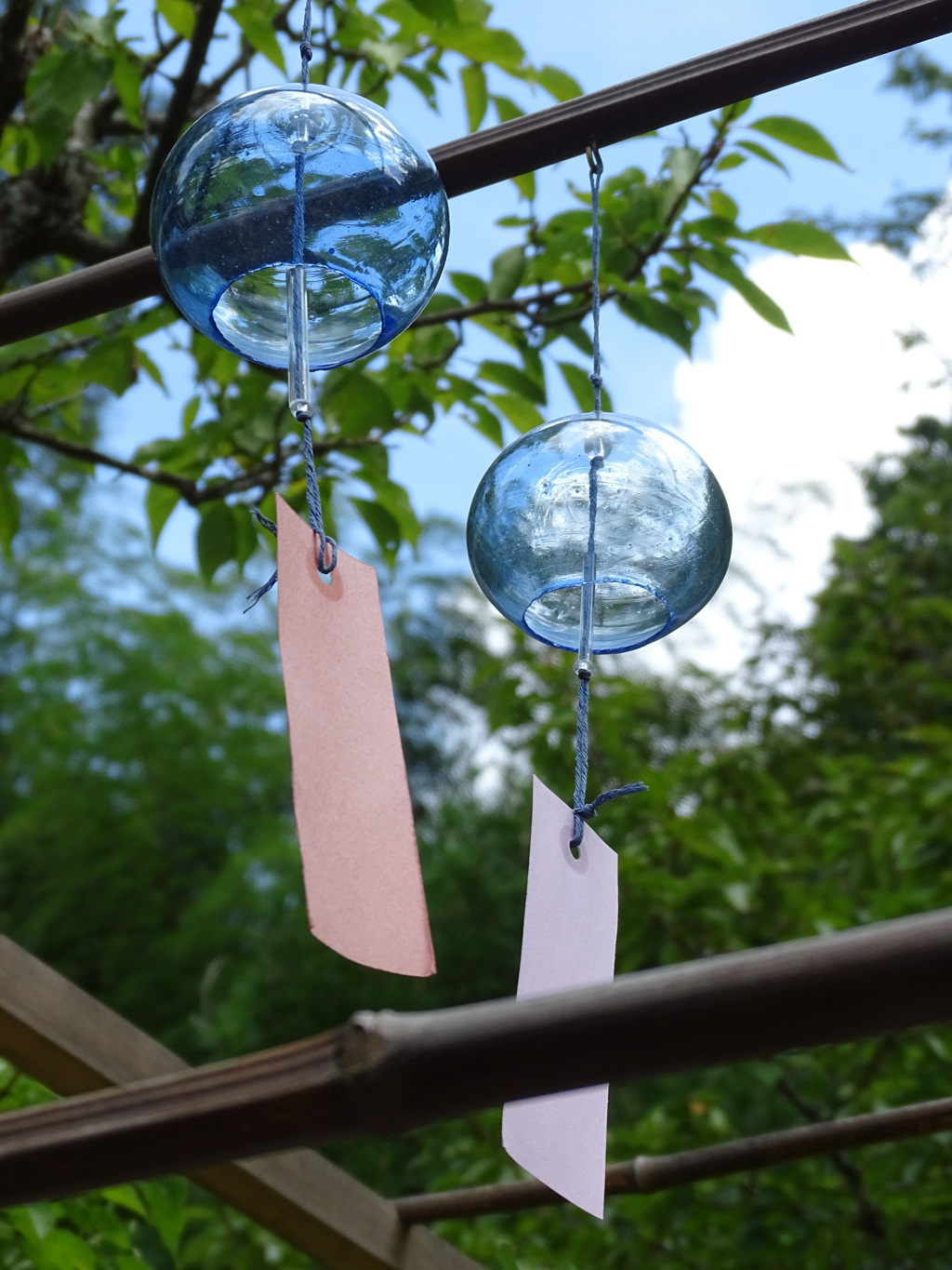 風鈴に透ける夏空