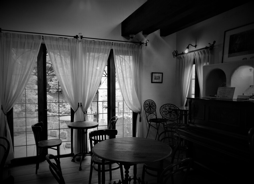monochrome dining