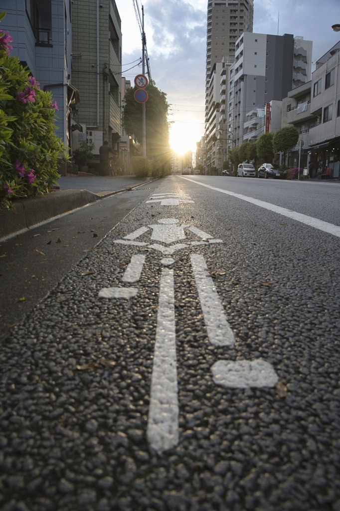 夕暮れの帰宅