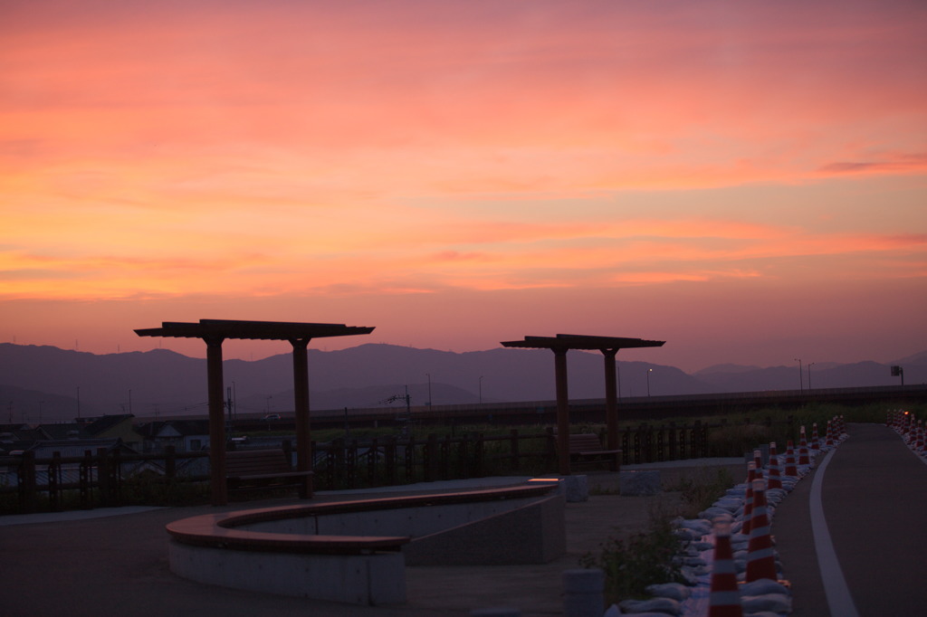 木津川の夕日