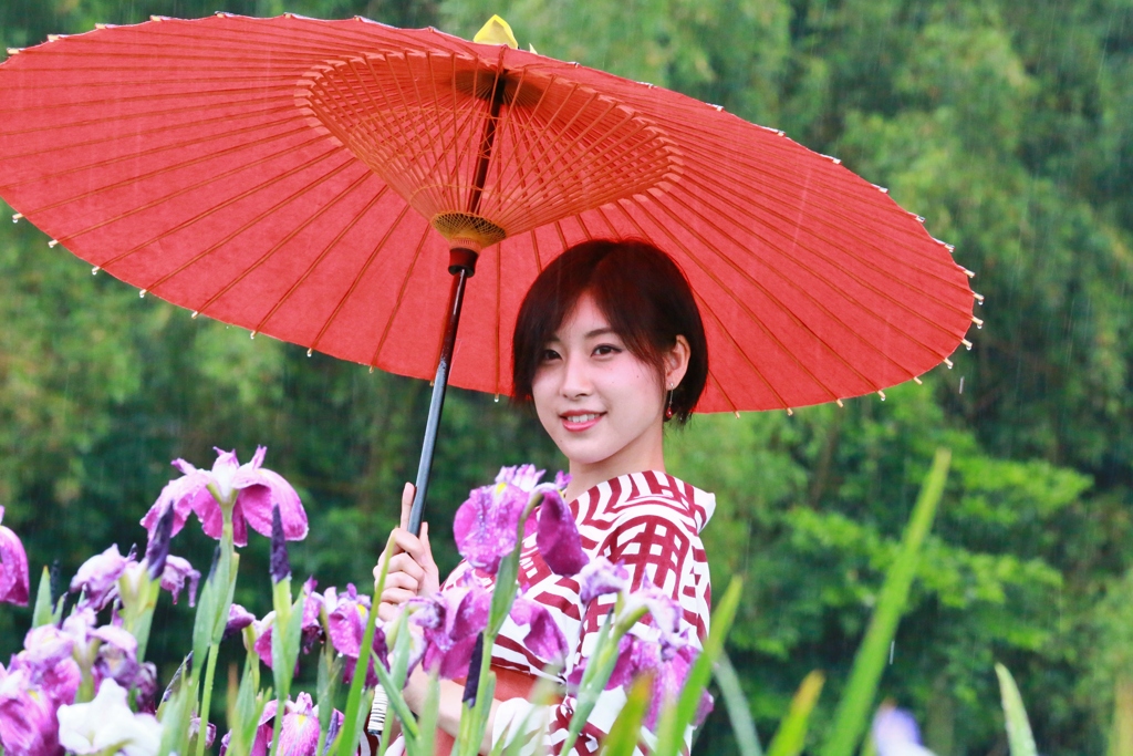 花菖蒲と共に