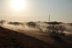 朝陽と川霧３