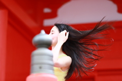 風に靡く