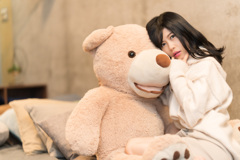 You look cute holding that bear.