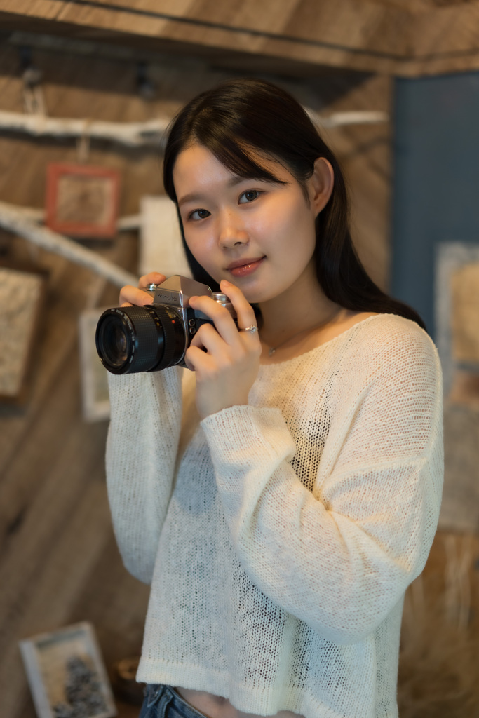 Look straight into the camera