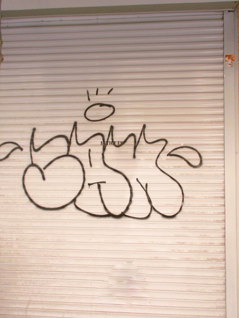 シャッターの落書きも　”ニャンみゃんミャン”＾♪～