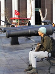 野良ちゃん　膝に乗って来て　一緒に海見てたよ～♡