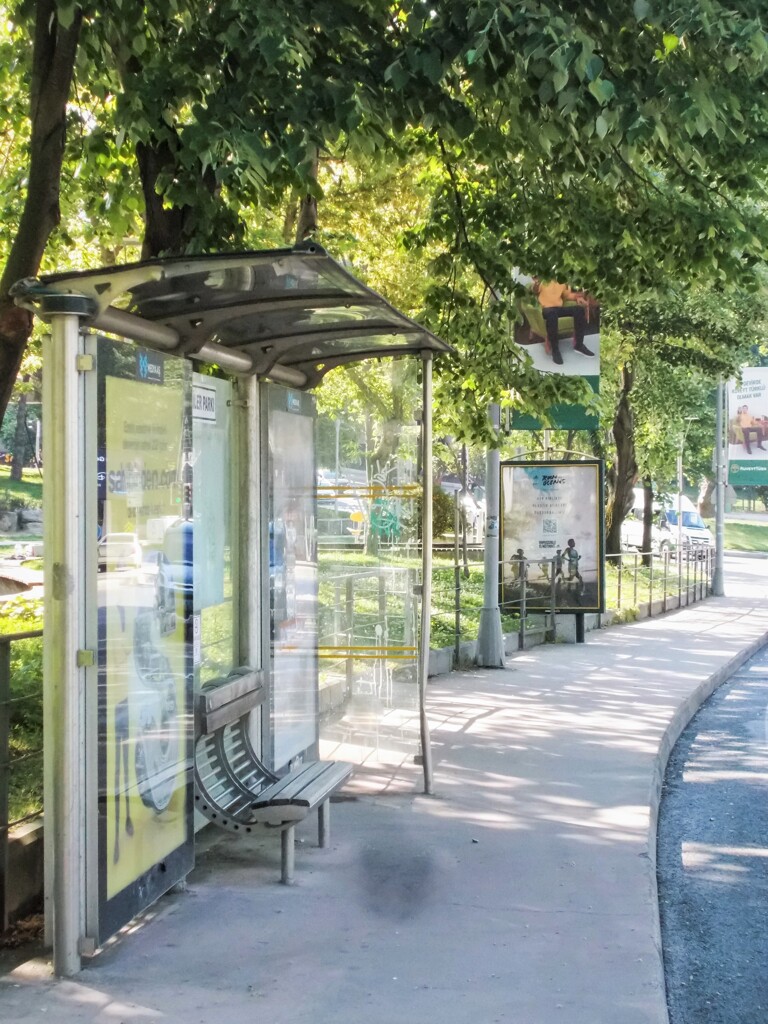 光色のバスが来る…