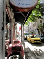 ピザ屋さんのギンガムチェック～～♪