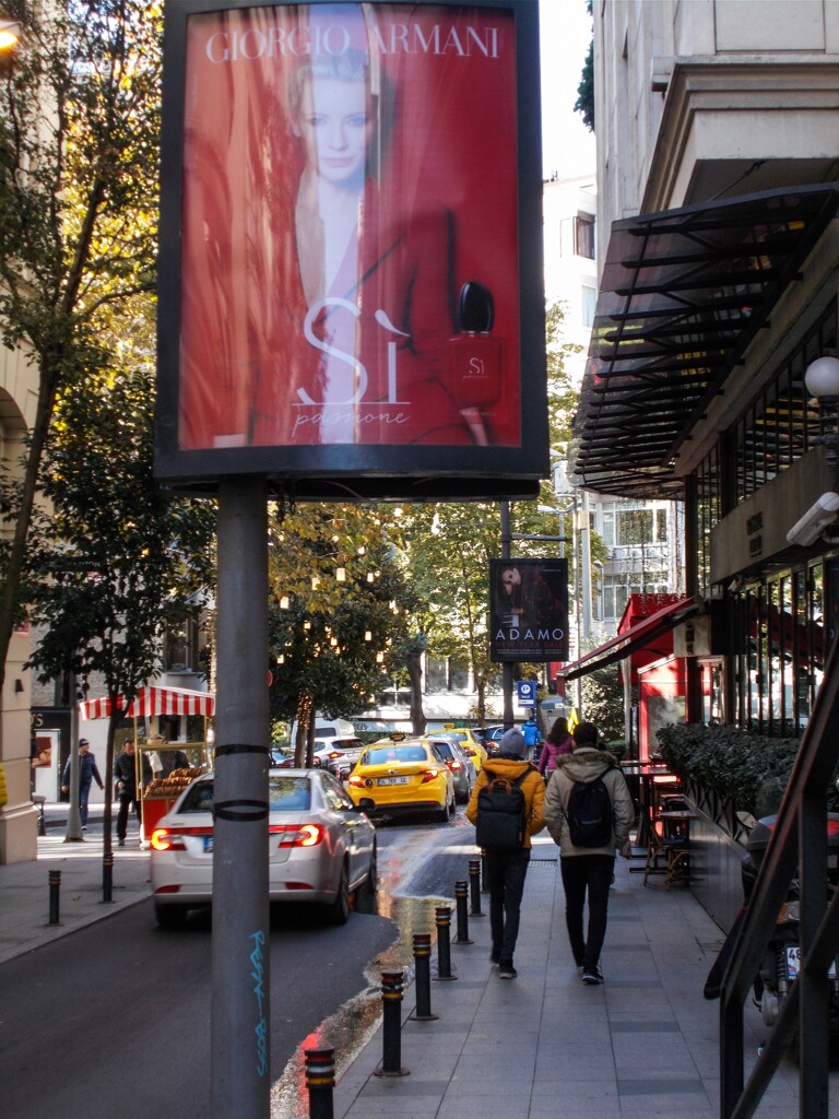 紅に染まる通り・・・