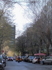 赤が似合う通りの朝～