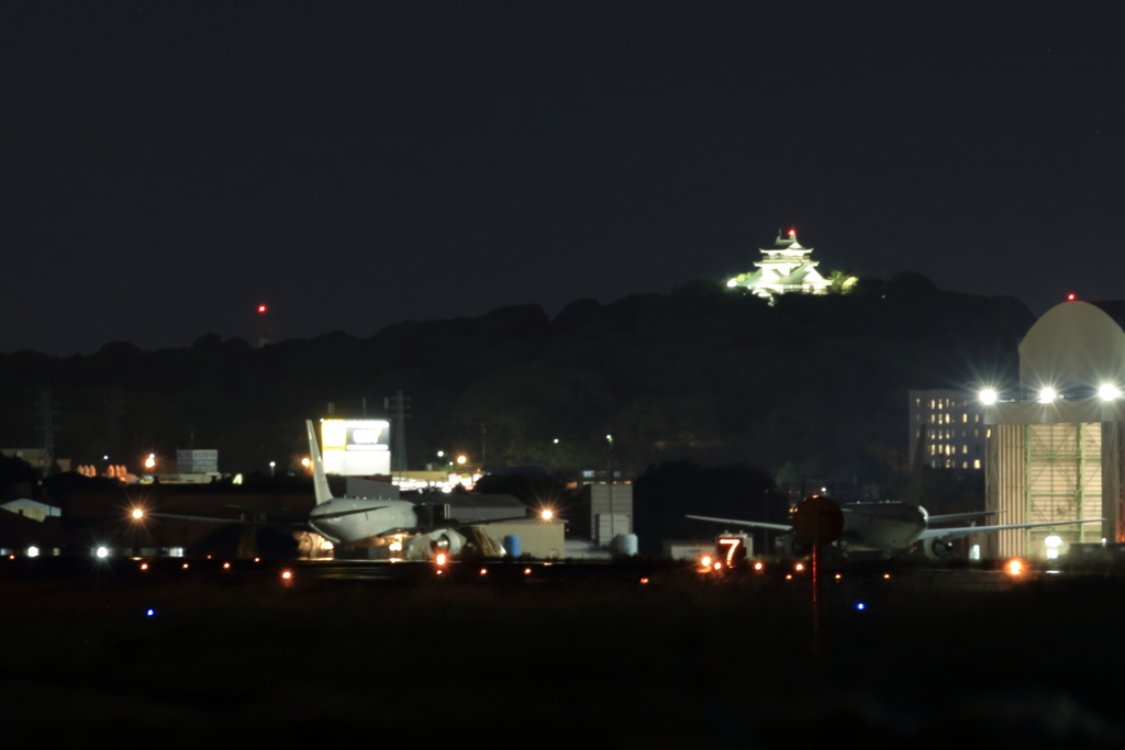 満月の名古屋空港×小牧城