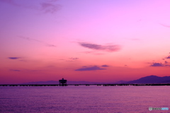 須磨海岸から西の空