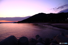 須磨海岸から日の入り