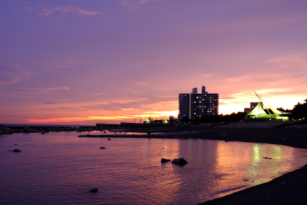 大蔵海岸 日暮れ