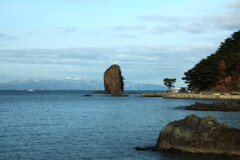 帆立岩と津軽半島01