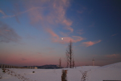 夕焼雲と月01