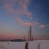 夕焼雲と月01