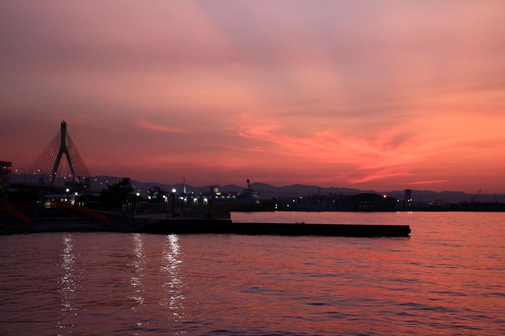 夕焼けと街灯り02