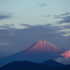ピンクの富士山　夕焼け