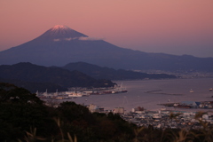 夕焼け富士山　日の入り直後