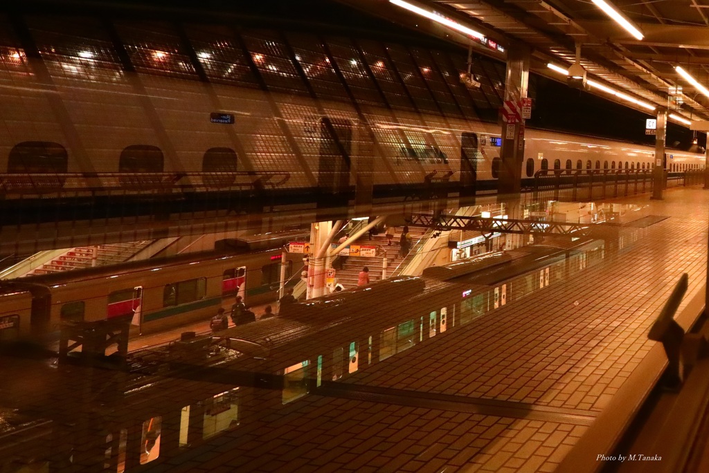 新幹線と小田急のコラボ　夕刻小田原駅