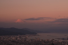 夕焼け　富士山　日本平　ホテル　12月