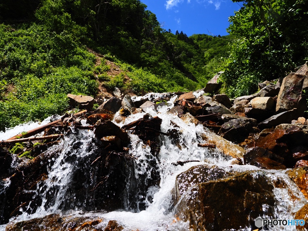 常念岳　一ノ沢コースを行く