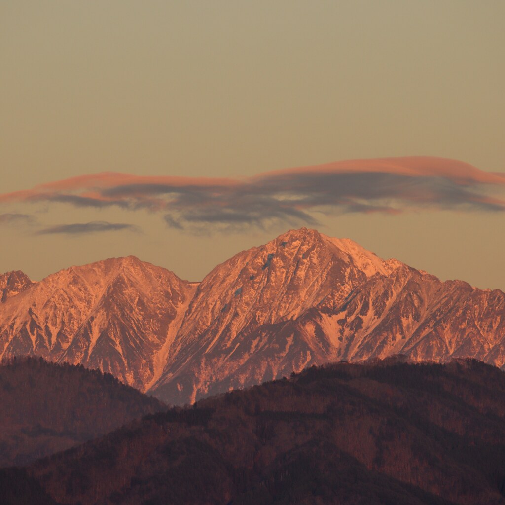 夕暮れ雪化粧