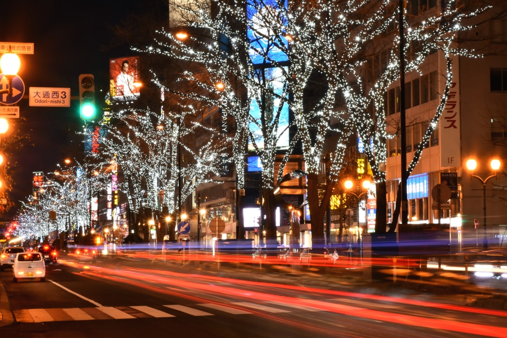 電飾夜景ー札幌駅前通