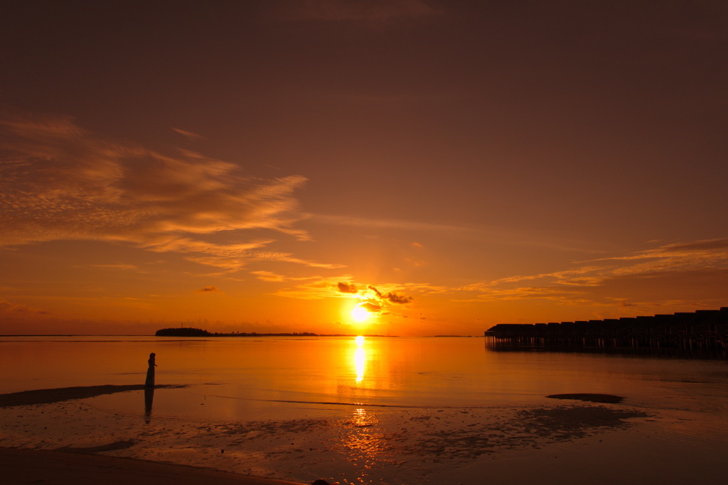 モルディブの夕景