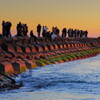 朝焼け防波堤