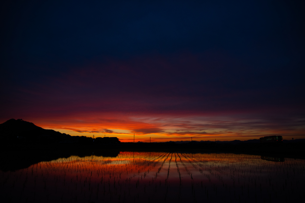 北条鉄道　法華口・夕景