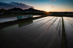 北条鉄道　法華口・夕景