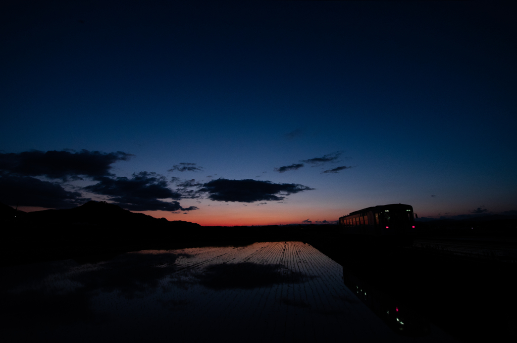 北条鉄道　法華口・夕景
