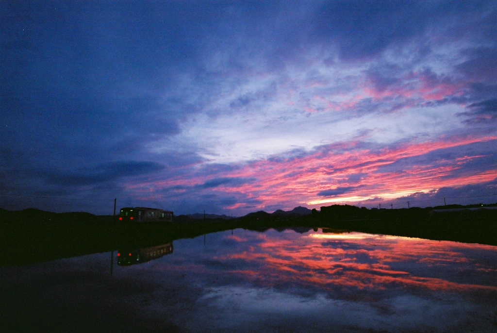 北条鉄道　網引・夕景