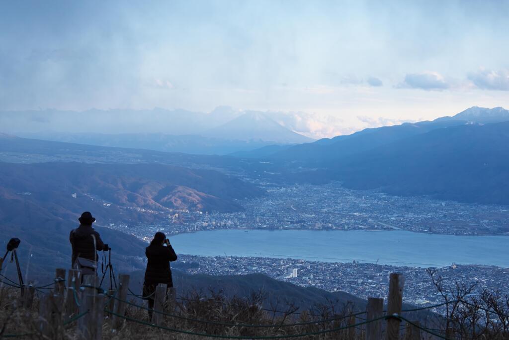 富士山撮影の名所で撮る人を撮る