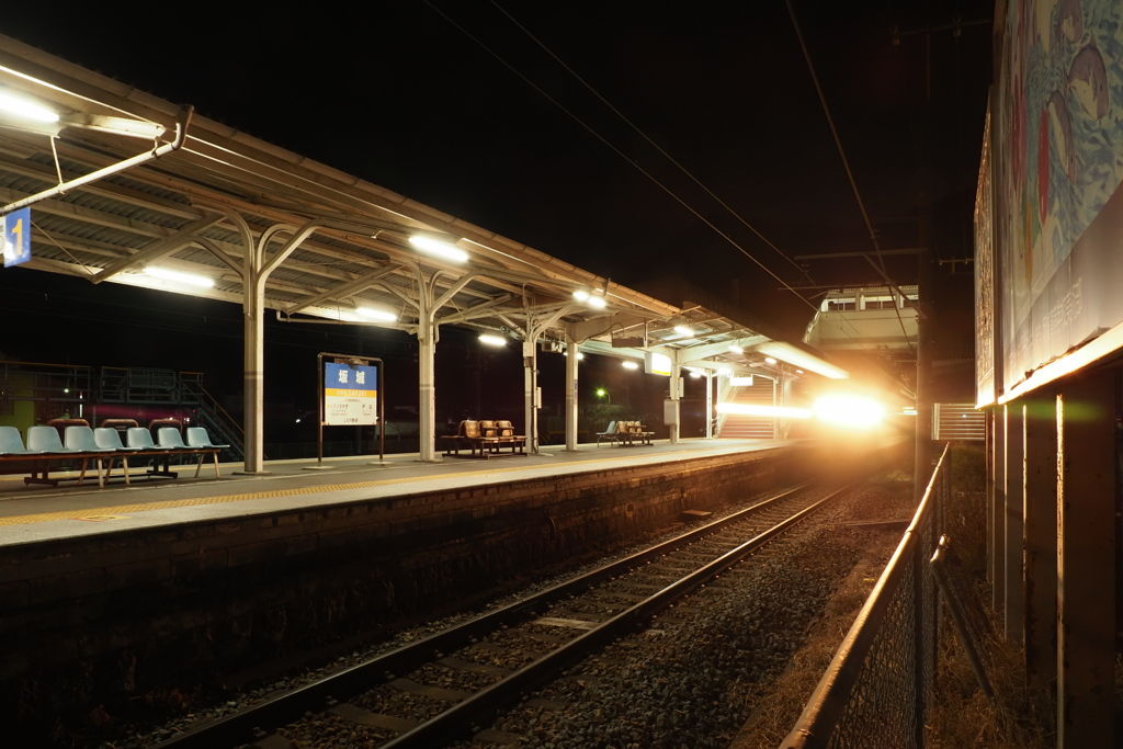 しなの鉄道の夜 (73)坂城駅