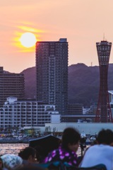 夕焼けと神戸