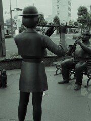 早朝の街角でセッション