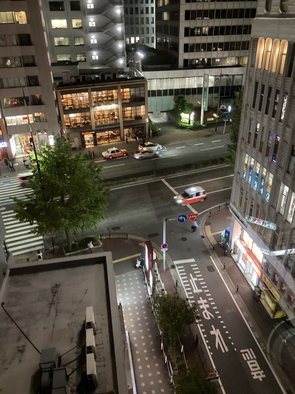 ホテルの窓からおとなしく